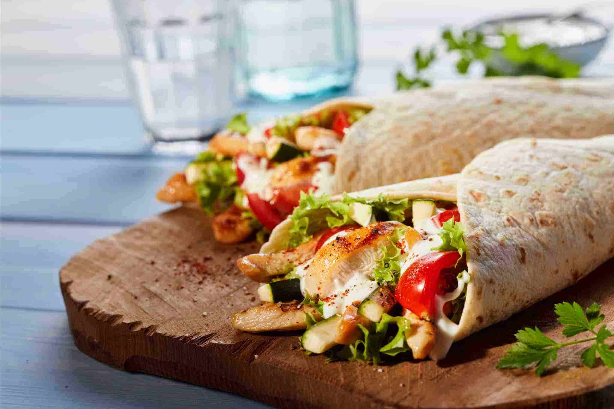 wraps de pollo